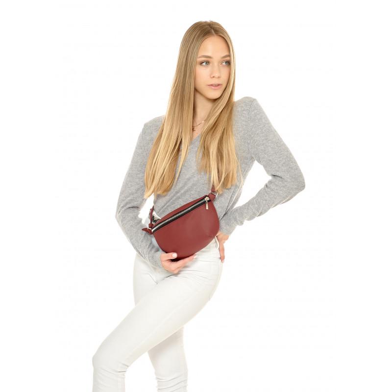 Сумка бананка на пояс Sambag Polo SQS 24x15x4 см Бордовый