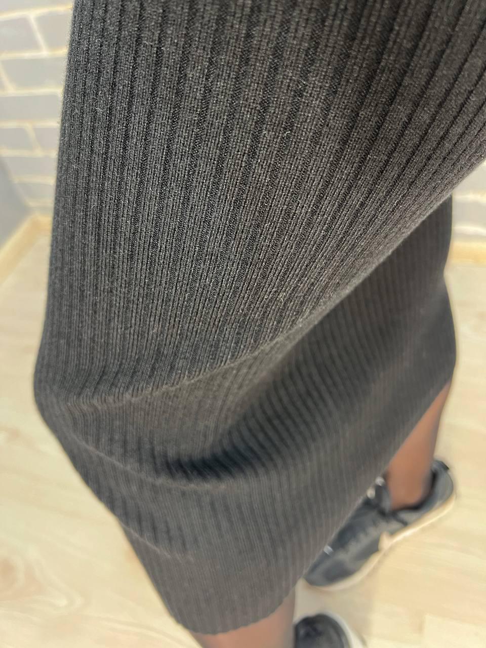 Спідниця жіноча My fashion 6016 в'язка рубчик рівна з ременем р. 44-48 Чорний (3148) - фото 10