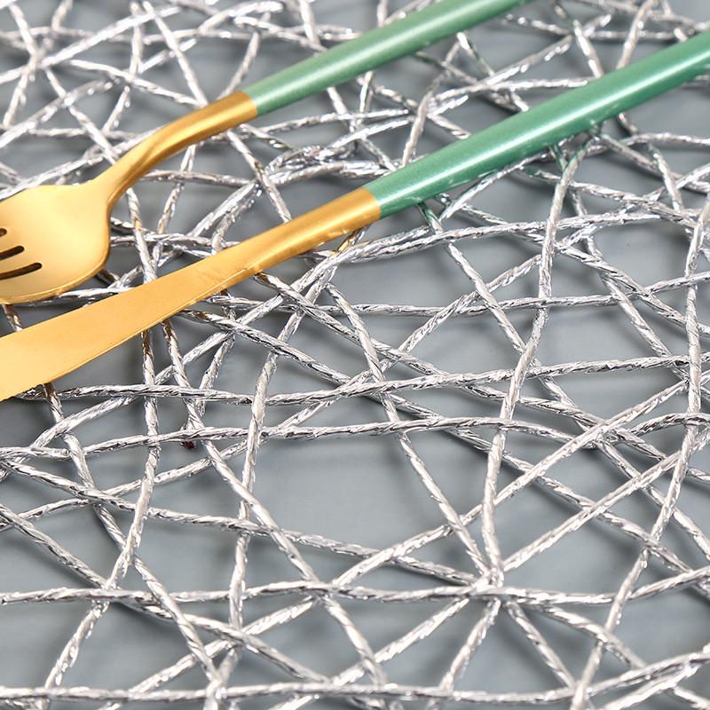 Салфетка сервировочная круглая 38 см Серебристый (7863) - фото 3 Салфетка сервировочная круглая 38 см Серебристый (7863) - фото 3