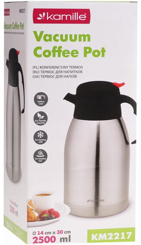 Термос Kamille конференция с вакуумной стальной колбой 2500 мл - фото 5 Термос Kamille конференция с вакуумной стальной колбой 2500 мл - фото 5