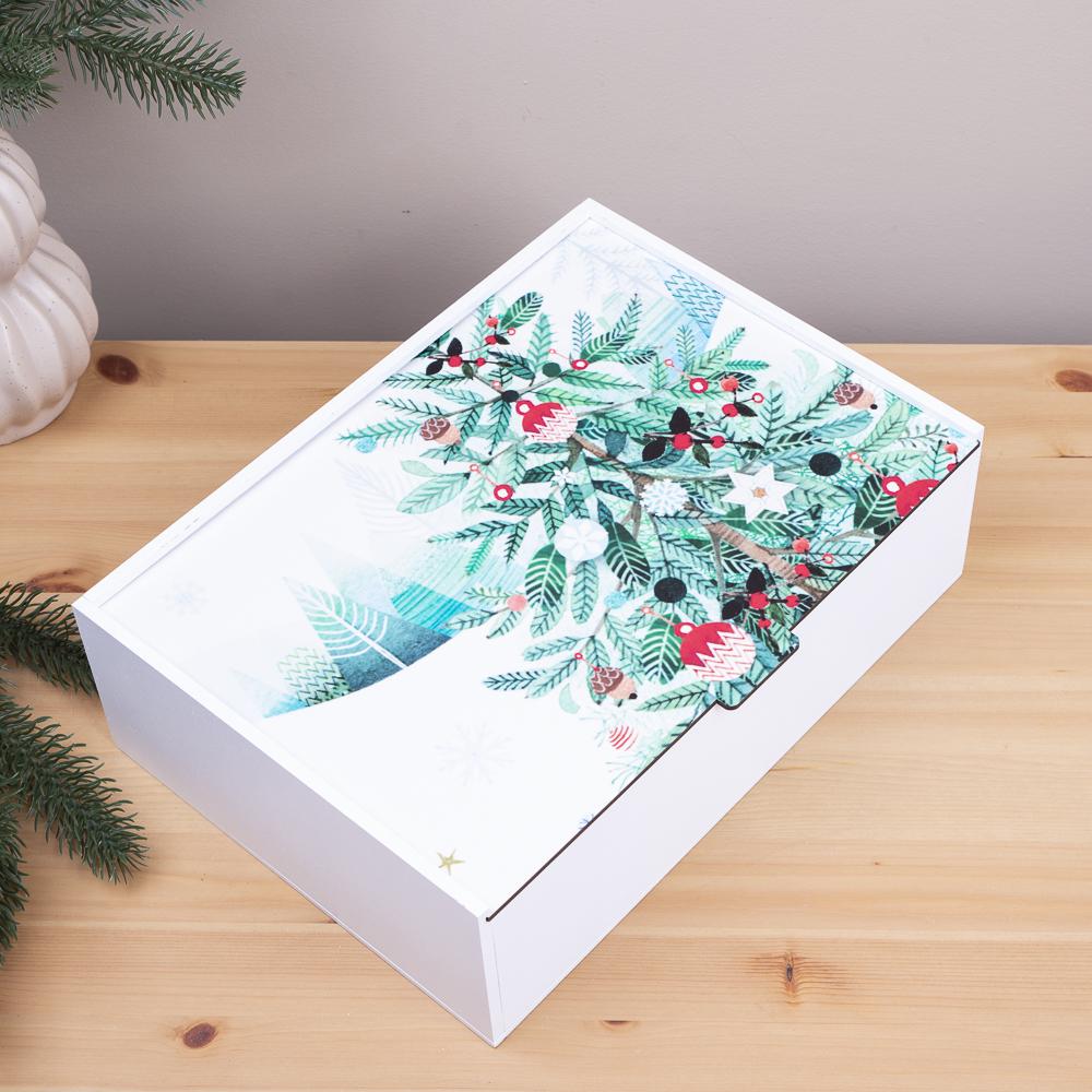 Коробка прямоугольная Елочка 32 см (6967-6)