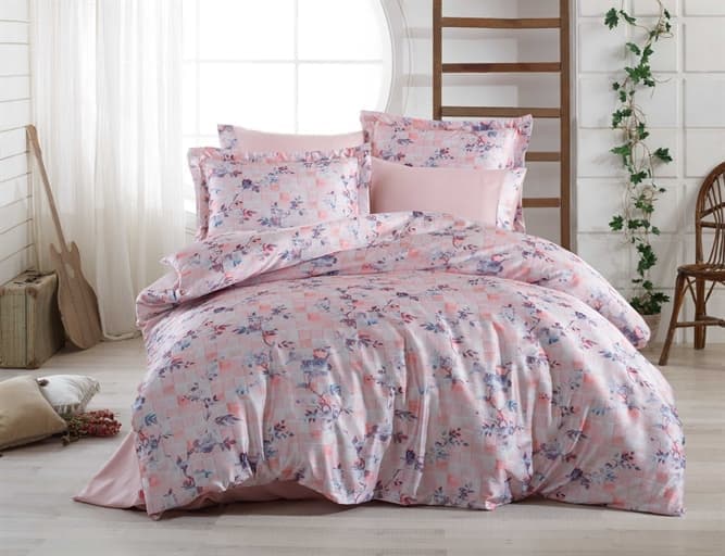 Комплект постельного белья Hobby Crash Sateen Isabella 200х220 см/50х70 см 2 шт./70х70 см 2 шт. Розовый