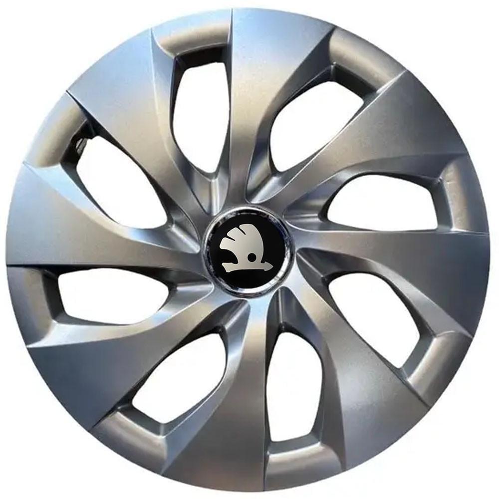 Колпаки SJS с логотипом Skoda 416 R16 4 шт. Серебряный (31009164)