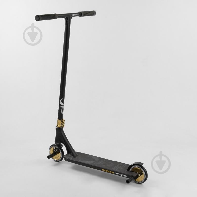 Самокат трюковый Best Scooter "SIMBIOTE" HIC-система, ПЕГИ, алюминиевый диск и дека Black/Gold (102307) - фото 5