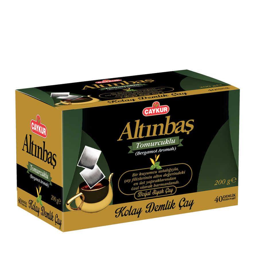 Чай турецький чорний із ароматом бергамоту CAYKUR Altınbas Demlik Bergamot 40 пакетів 200 г (006704)