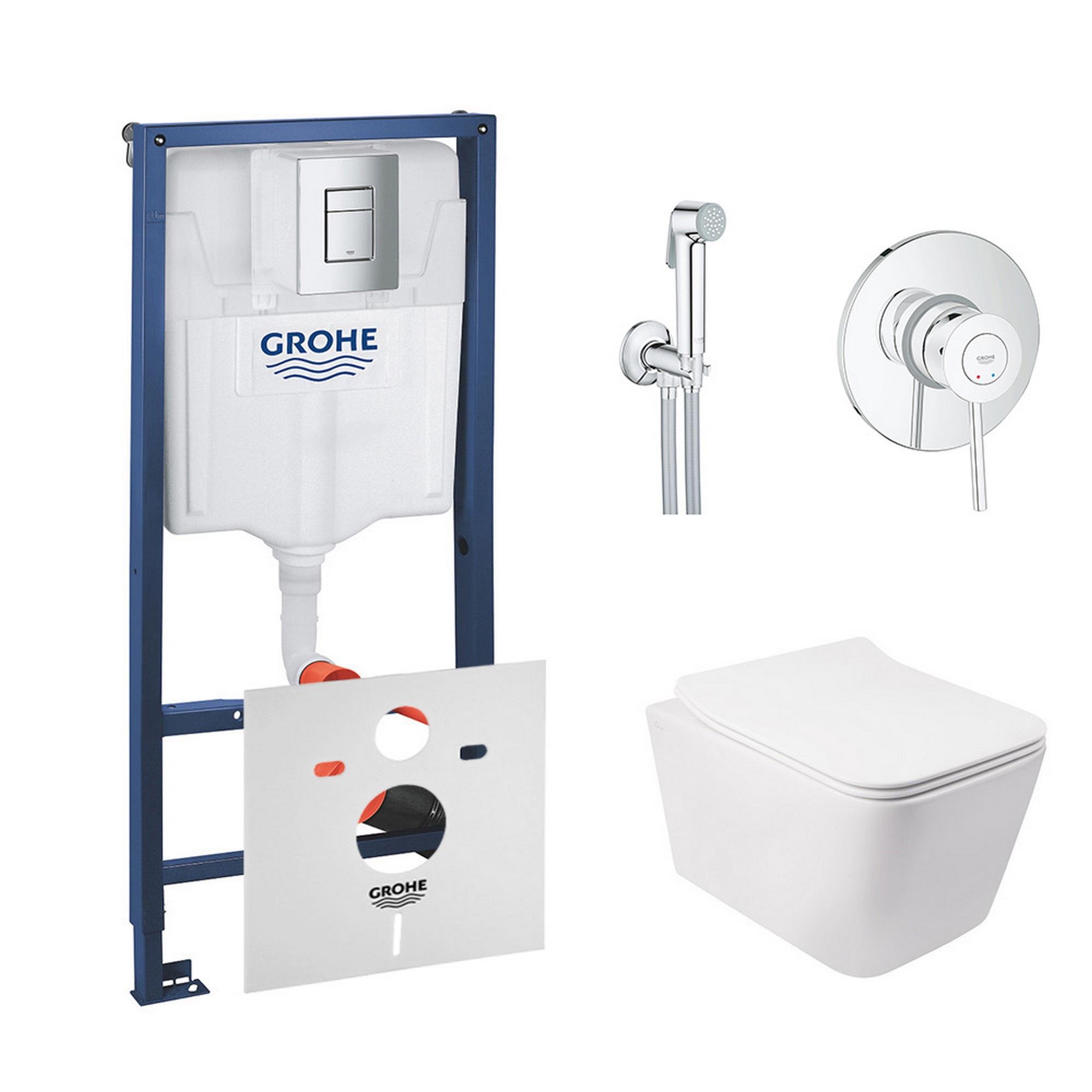 Комплект инсталляции Grohe Rapid SL 38772001QT05335170W2904800S с унитазом и кнопкой Хром (75792)