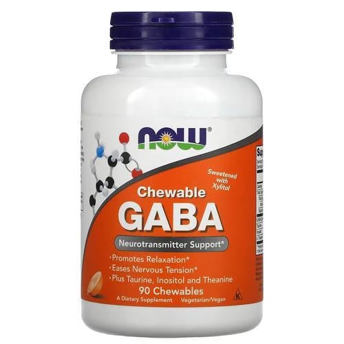 Габба NOW GABA 250 мг 90 chewable Tabs (NOW-00082)