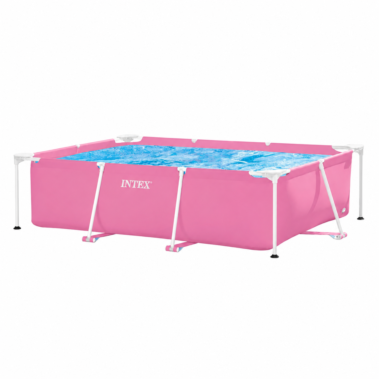 Бассейн каркасный прямоугольный Intex Small Frame с трехслойной ПВХ-чашей 220х150х60 см 1662 л Розовый