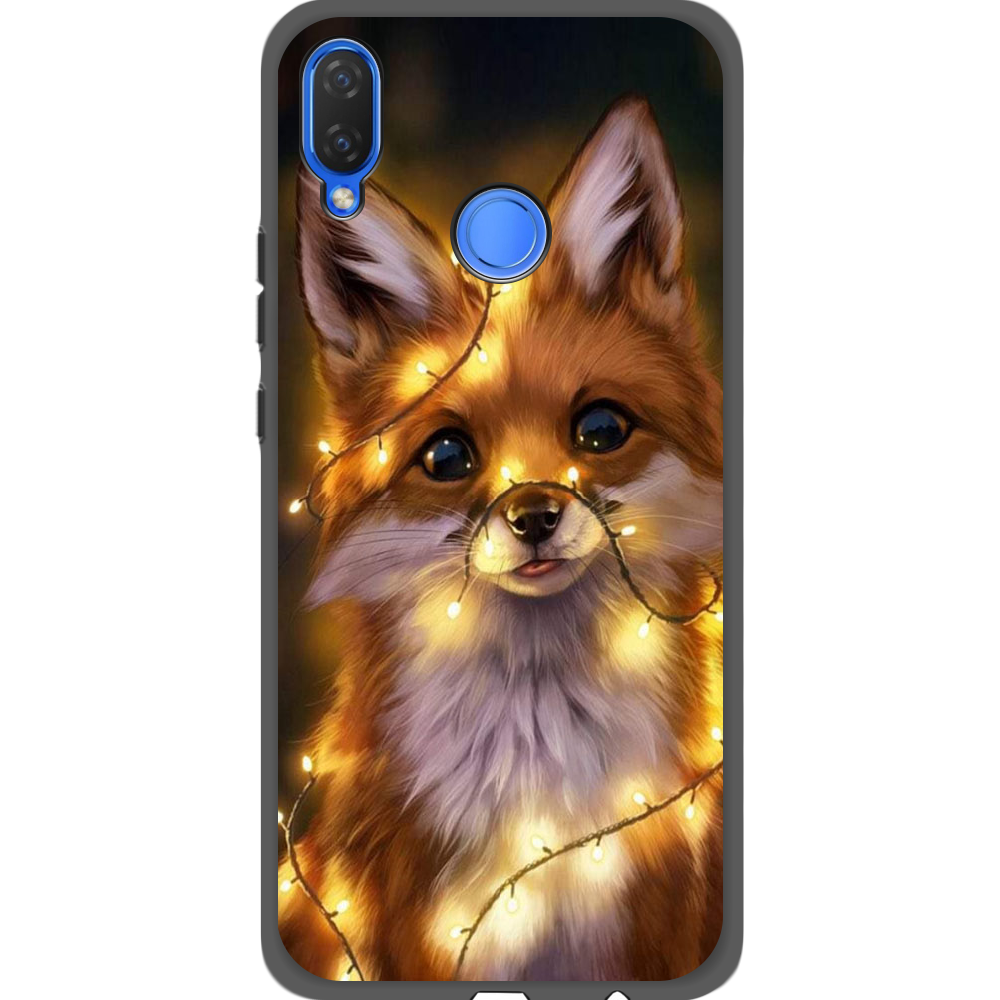 Чехол Boxface Huawei P Smart Plus Рождественская лиса Черный силикон (34912-up2399-35159)