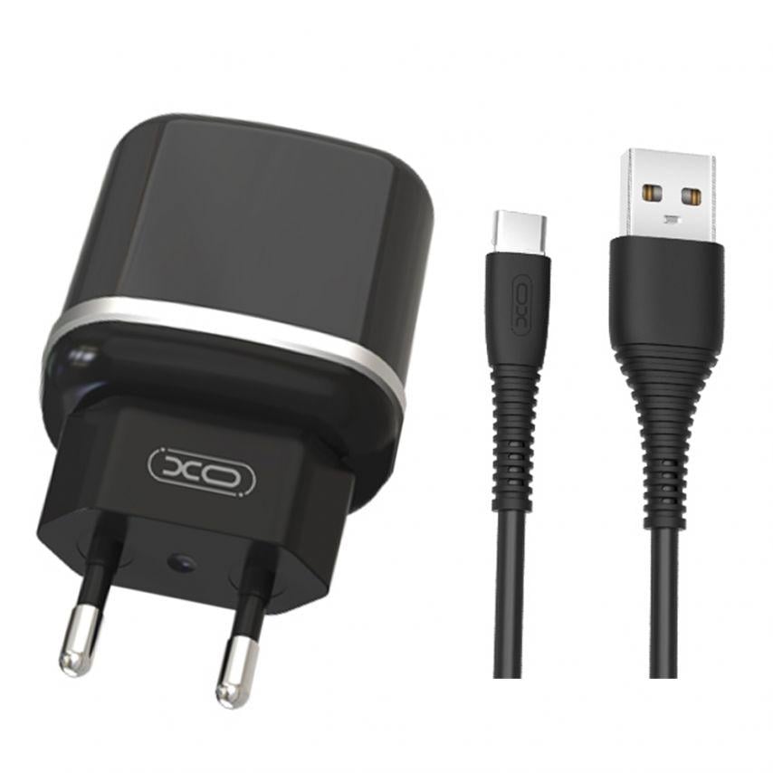 Зарядний пристрій Xo L69 2xUSB 2,4А Type-C Black