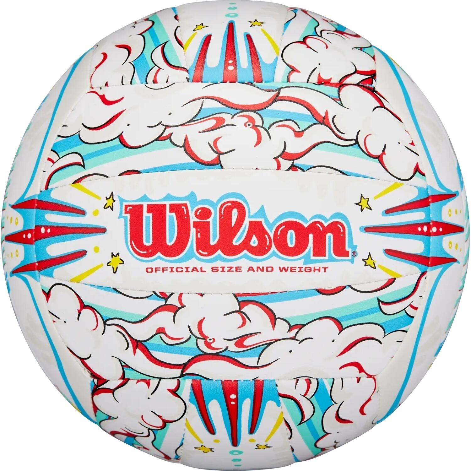 Мяч для пляжного волейбола Wilson GRAFFITI PEACE р. 5 Бело-голубовато-красный (WV4008302XBOF)
