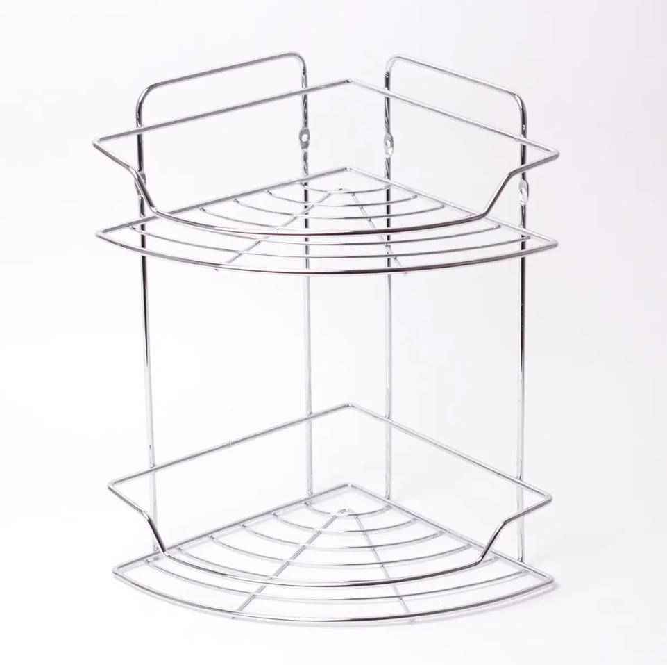 Полиця 2-ярусна кутова Besser хромована 29,5х22х33 см (MKM-0435D) - фото 4 Полиця 2-ярусна кутова Besser хромована 29,5х22х33 см (MKM-0435D) - фото 4