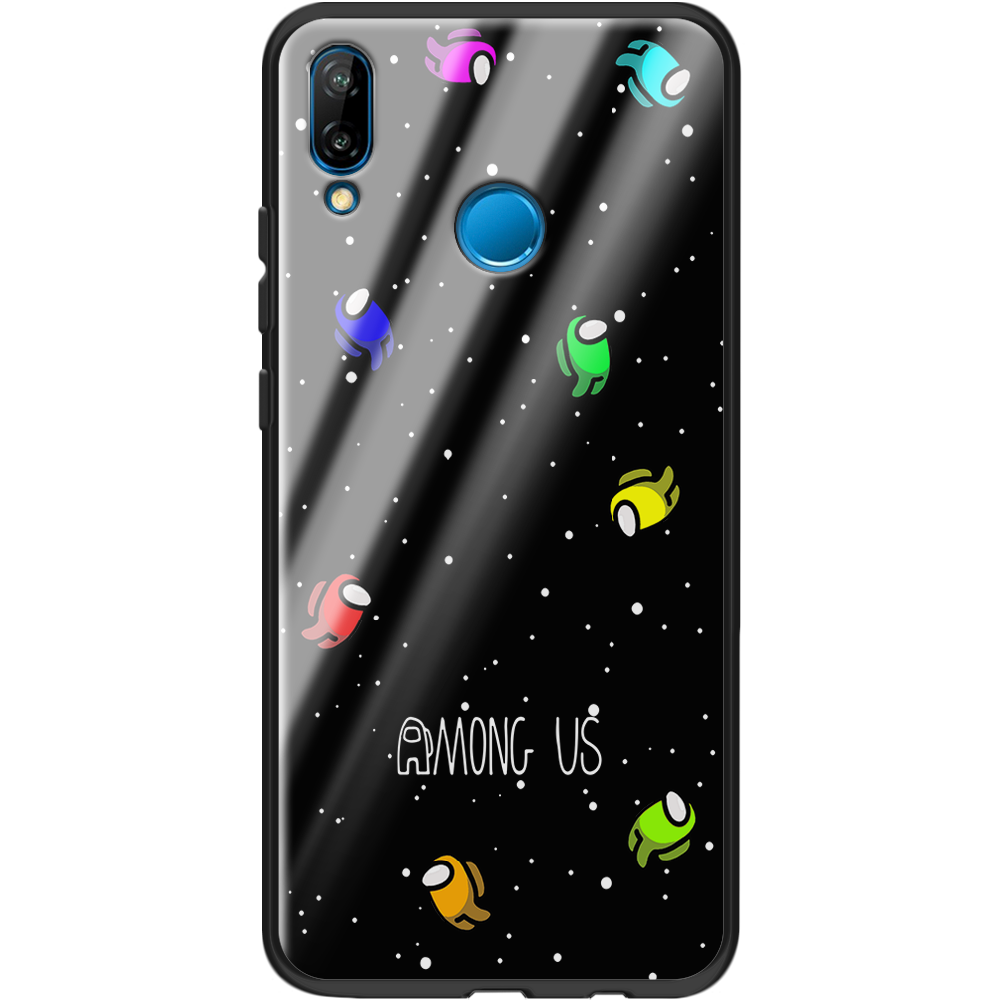 Чехол Boxface Huawei P20 Lite Among Us Invisible Черный силикон со стеклом (33127-bk76-37726)