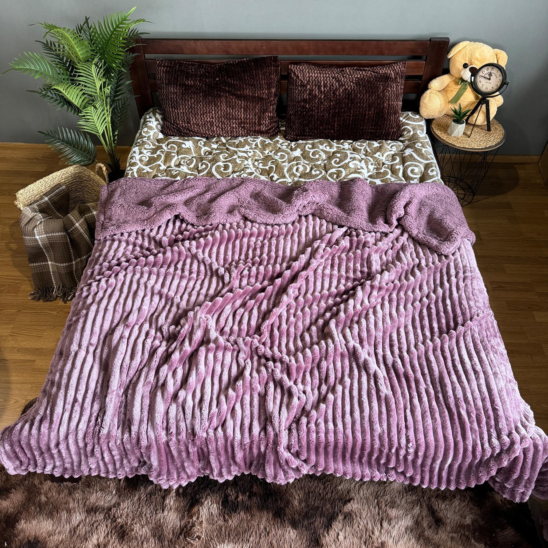 Покрывало Королевский шарпей овчина евро 200х220 см Сиреневый (20580387) - фото 4 Покрывало Королевский шарпей овчина евро 200х220 см Сиреневый (20580387) - фото 4