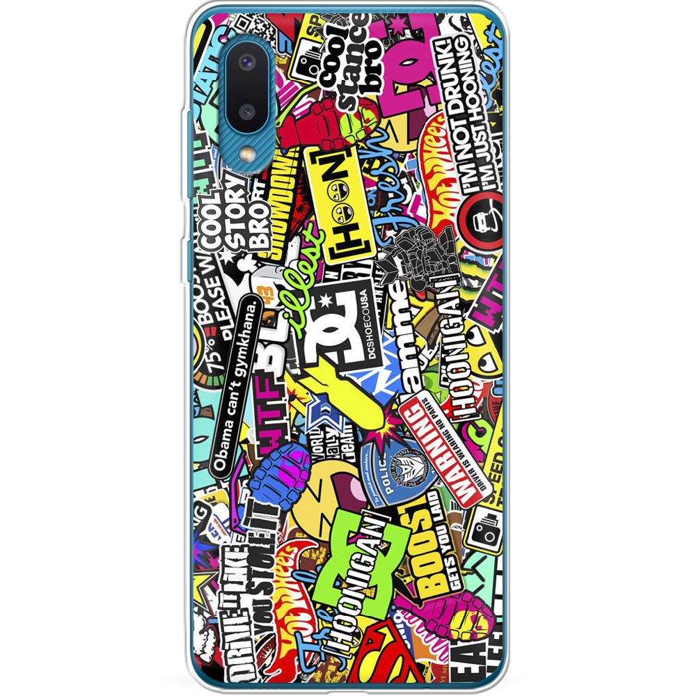 Чехол BoxFace Samsung A022 Galaxy A02 Multicolored Inscriptions Прозрачный силикон (42004-up880-42004)