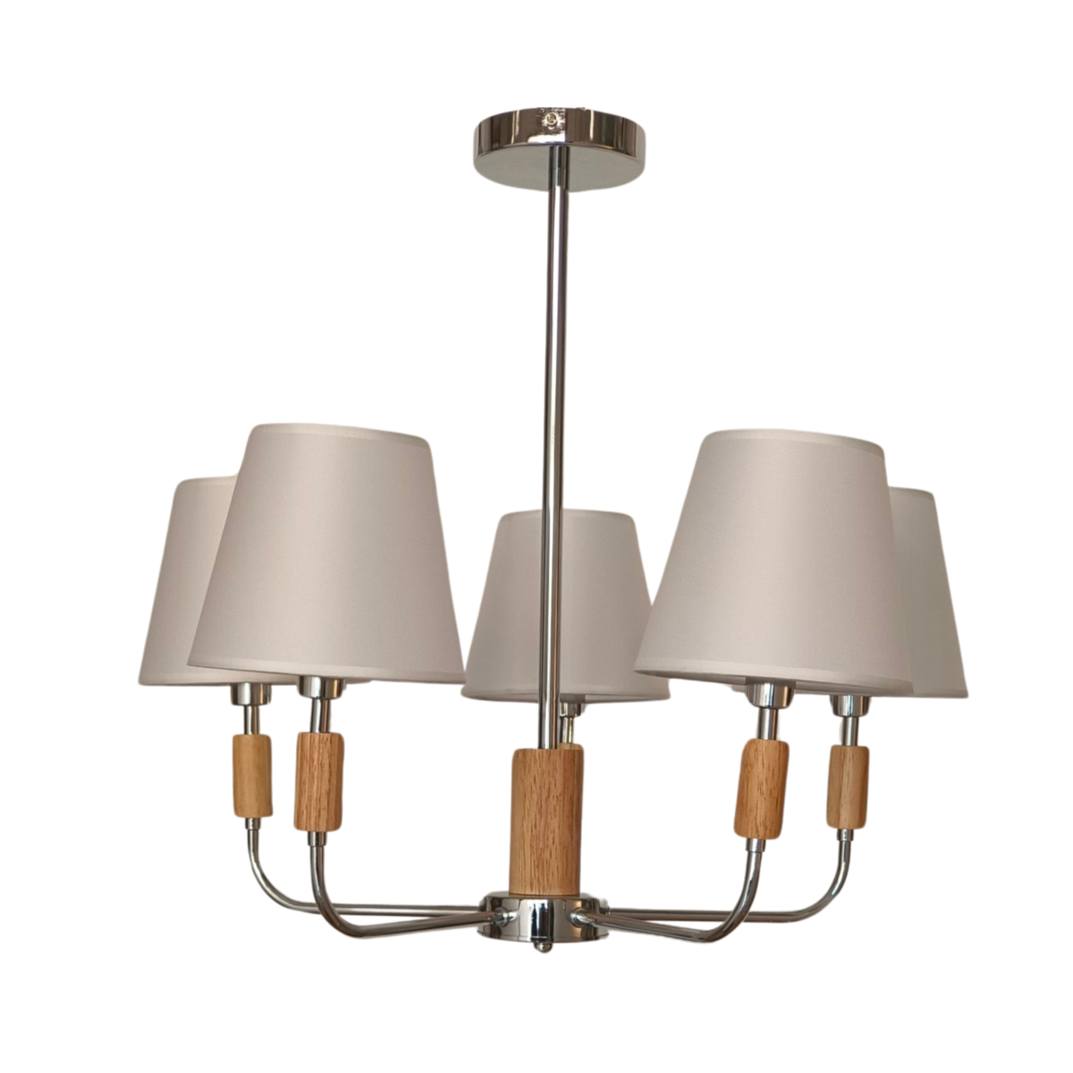 Люстра потолочная Light House SRS-19956-5 CH с белым абажуром Хром