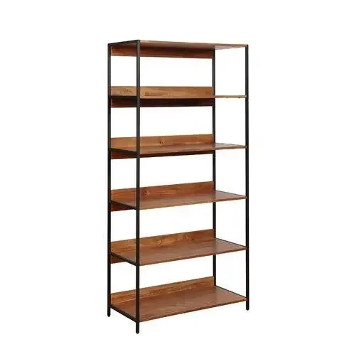 Стеллаж Loft NS-1836 с полками широкий для работы и кабинет Черный (3075773987)