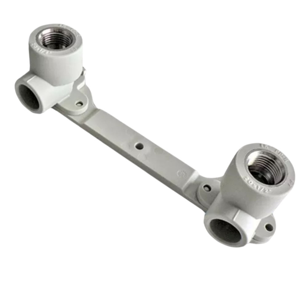 Колено двойное Ekoplastik с планкой для смесителя 20 мм 1/2" ВР (UIN-SNKD02020X)