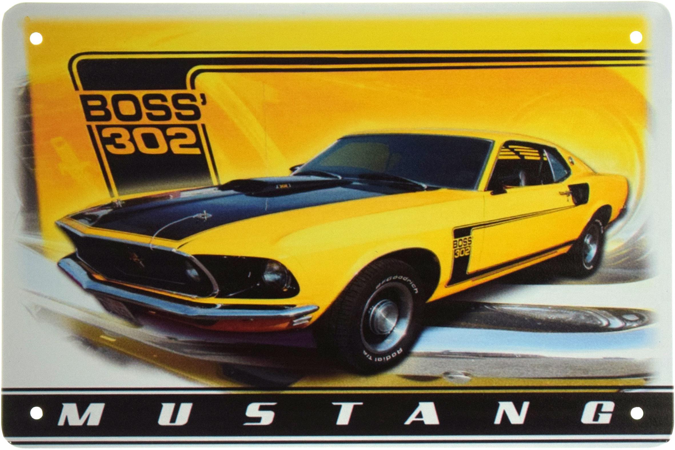 Табличка металлическая Ford Mustang BOSS 302 20x30 см