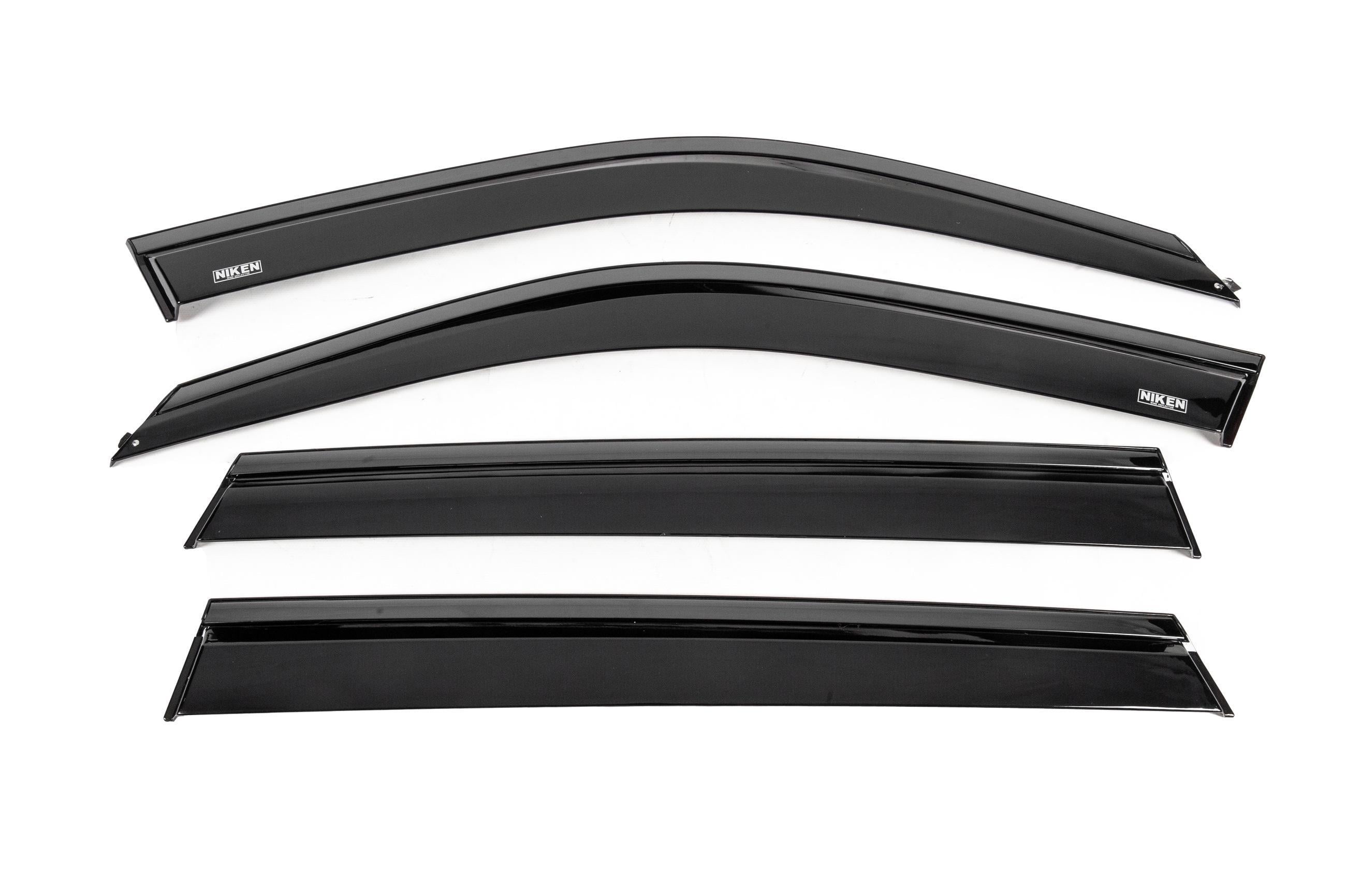 Ветровики с черным молдингом Niken Luxury для BMW X5 E70 2007-2013 гг. поликарбонат 4 шт. Черный (190248) Ветровики с черным молдингом Niken Luxury для BMW X5 E70 2007-2013 гг. поликарбонат 4 шт. Черный (190248)