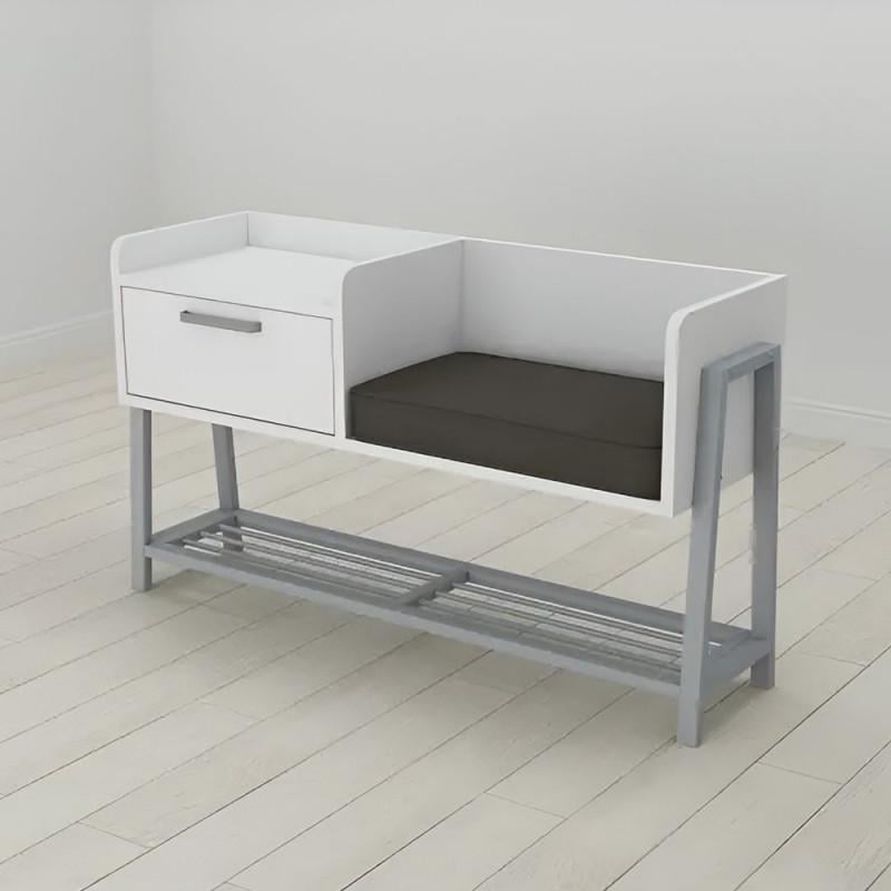Банкетка Ferrum Decor Бланка 100х32х54 см Белый/Серый (28493662) Банкетка Ferrum Decor Бланка 100х32х54 см Белый/Серый (28493662)
