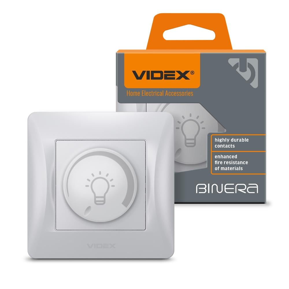 Димер LED Videx BINERA 200 Вт Срібний шовк (12105)