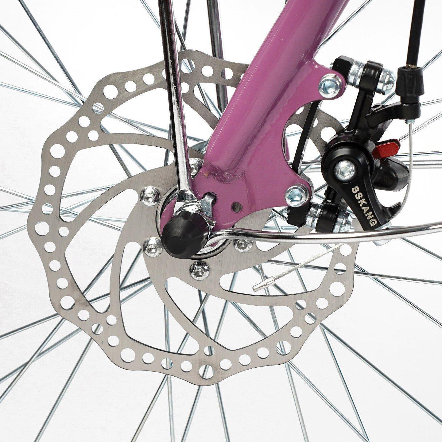 Велосипед міський Corso Polaris з кошиком та багажником рама 16,5"/26" Рожевий - фото 4 Велосипед міський Corso Polaris з кошиком та багажником рама 16,5"/26" Рожевий - фото 4