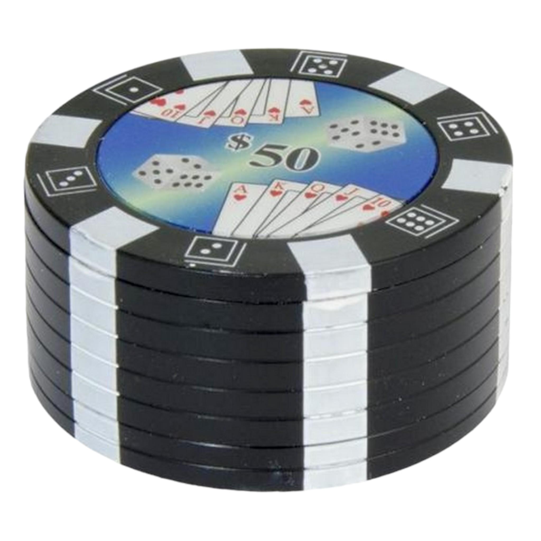 Гриндер Grinder Poker Chips для измельчения табака и специй Black/Blue