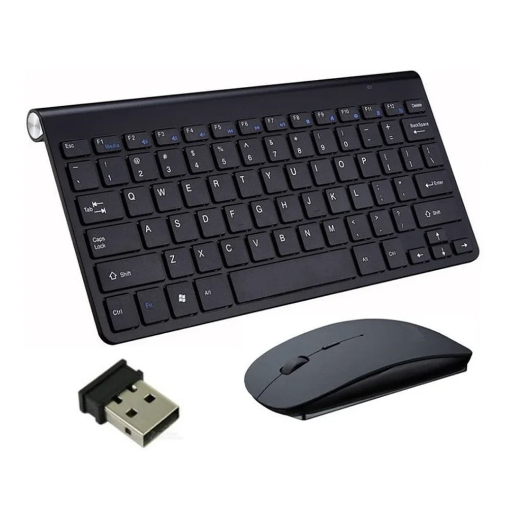 Комплект беспроводной клавиатура и мышь оптическая Combo Ultra thin 108S1 WM 30 на батарейках Черный