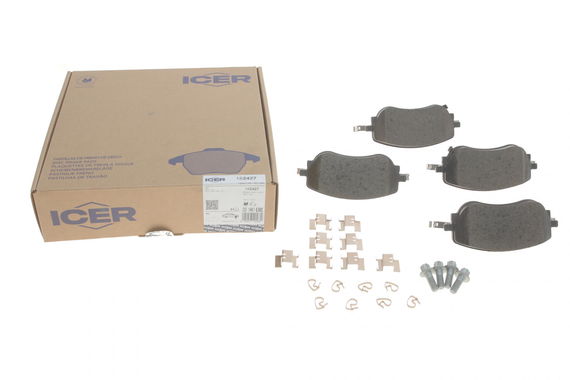 Тормозные колодки передние ICER для Fiat 500 II Electric 12-/500 e 20-/Tipo 15- (182427) Тормозные колодки передние ICER для Fiat 500 II Electric 12-/500 e 20-/Tipo 15- (182427)