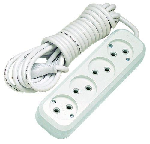 Удлинитель Makel без с/к 4 гнезда 2 м Белый (MGP142)