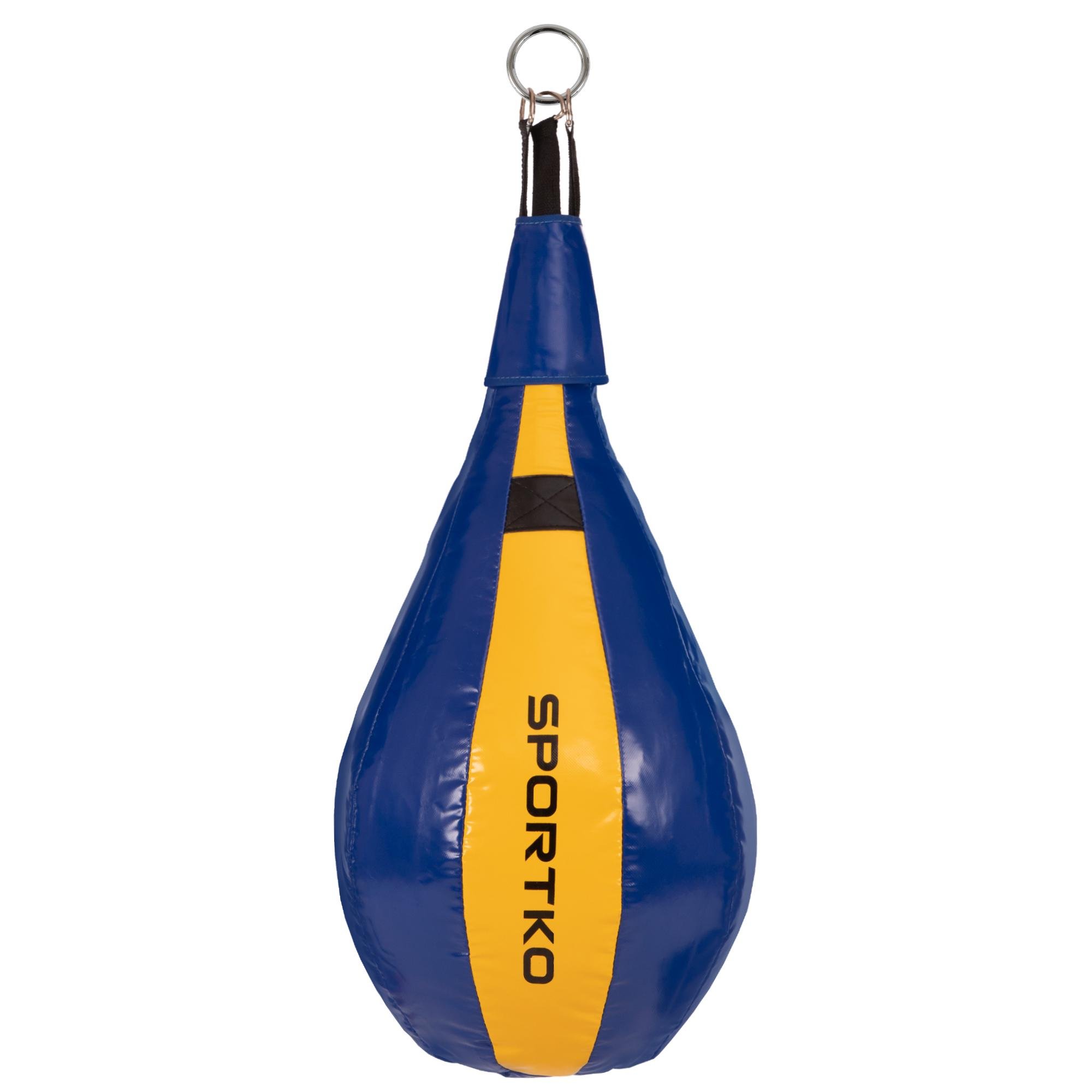 Груша подвесная SPORTKO каплевидная набивная (UR GP-4_Сине-желтый)