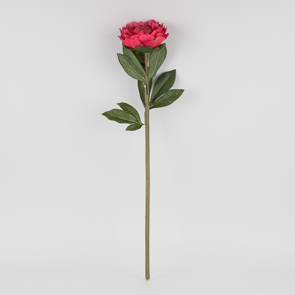 Пионы искусственные с эфектом живого прикосновения 67 см 2 комплекта Темно-розовый (2019-020)