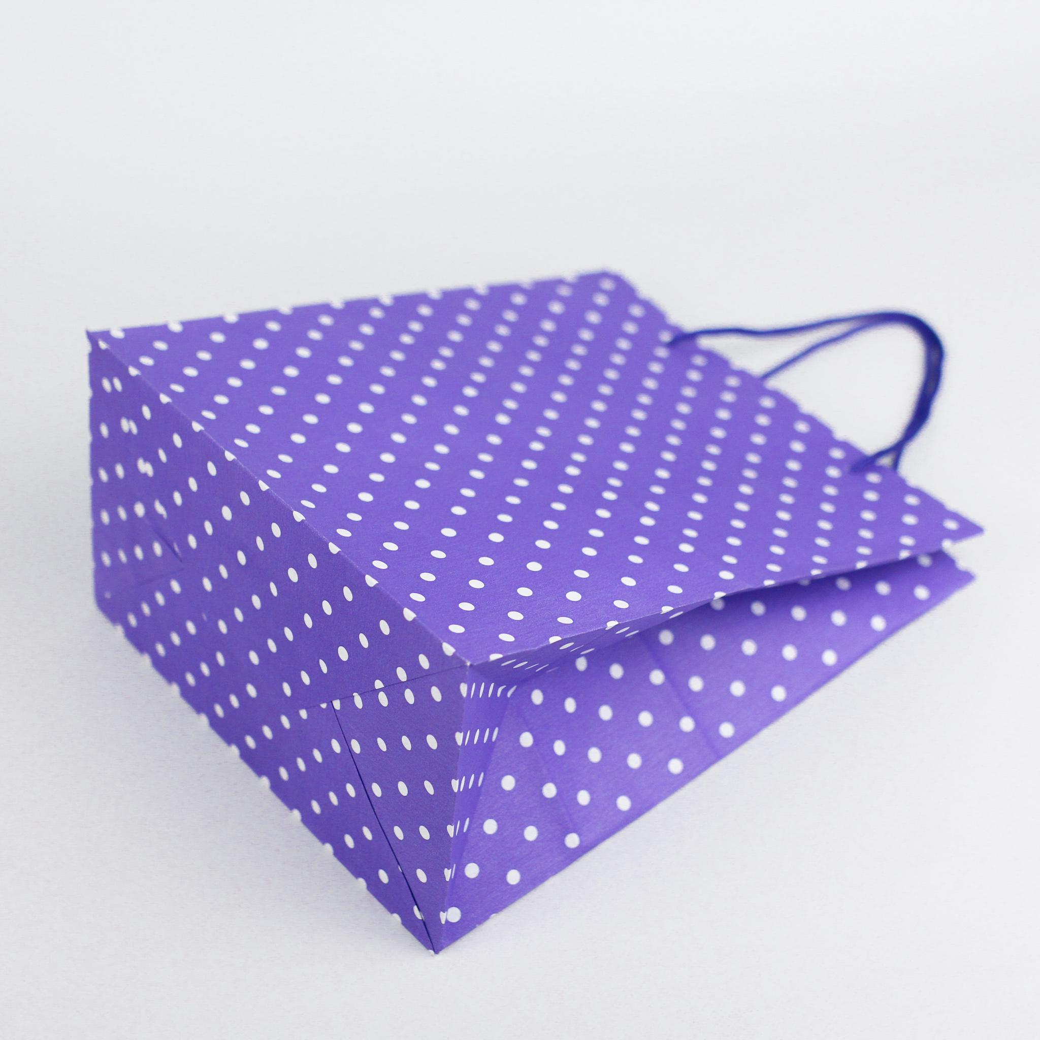 Пакет в горошек Люкс подарочный с ручками 20 шт. 260х150х320 мм Фиолетовый - фото 2 Пакет в горошек Люкс подарочный с ручками 20 шт. 260х150х320 мм Фиолетовый - фото 2