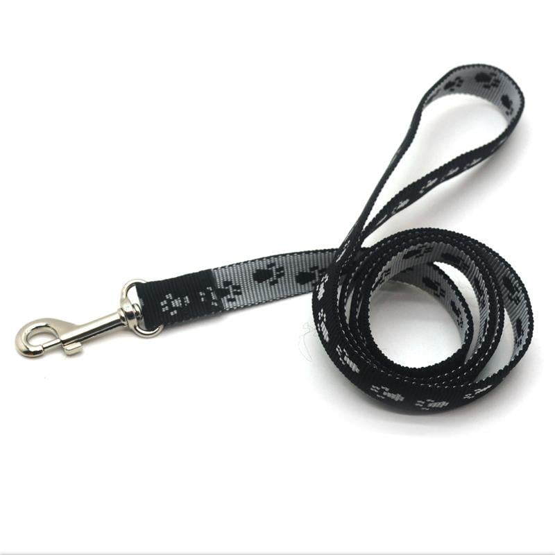 Поводок для собак и кошек Zoo-hunt капроновый Лапки ПКЛ1,6/500 см Черный/Серый