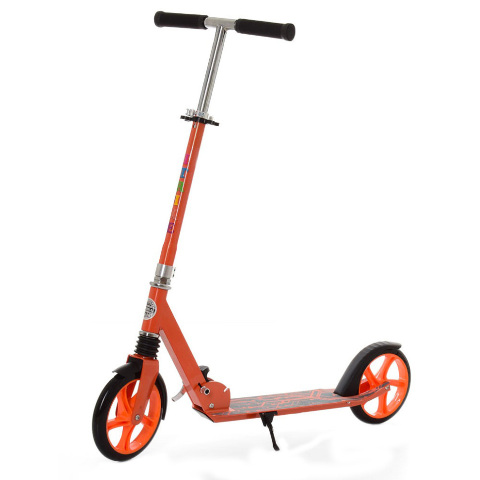 Самокат дитячий iTrike від 7 років двоколісний складний з плечовим ремнем поліуретановими колесами Помаранчевий (BT-171-S-11)