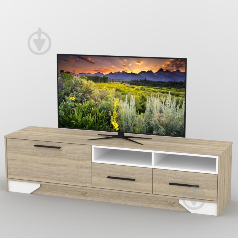 Тумба під телевізор Тиса ТВ-365 Дуб сонмоа Білий