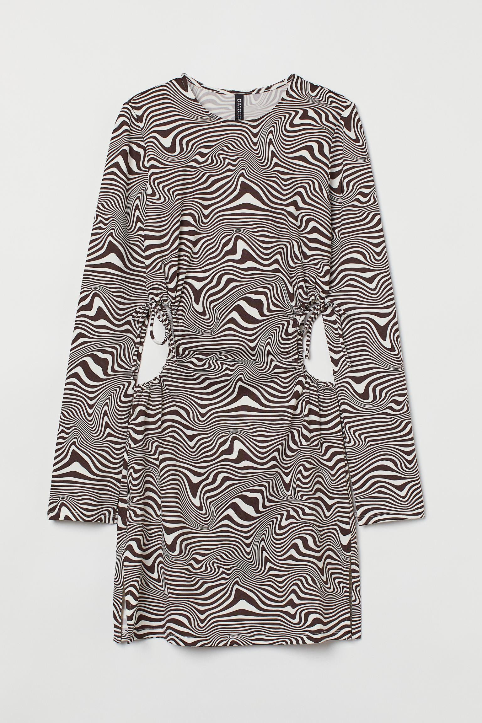Сукня H&M Візерунки XXS Біло-коричневий (S24071025167)