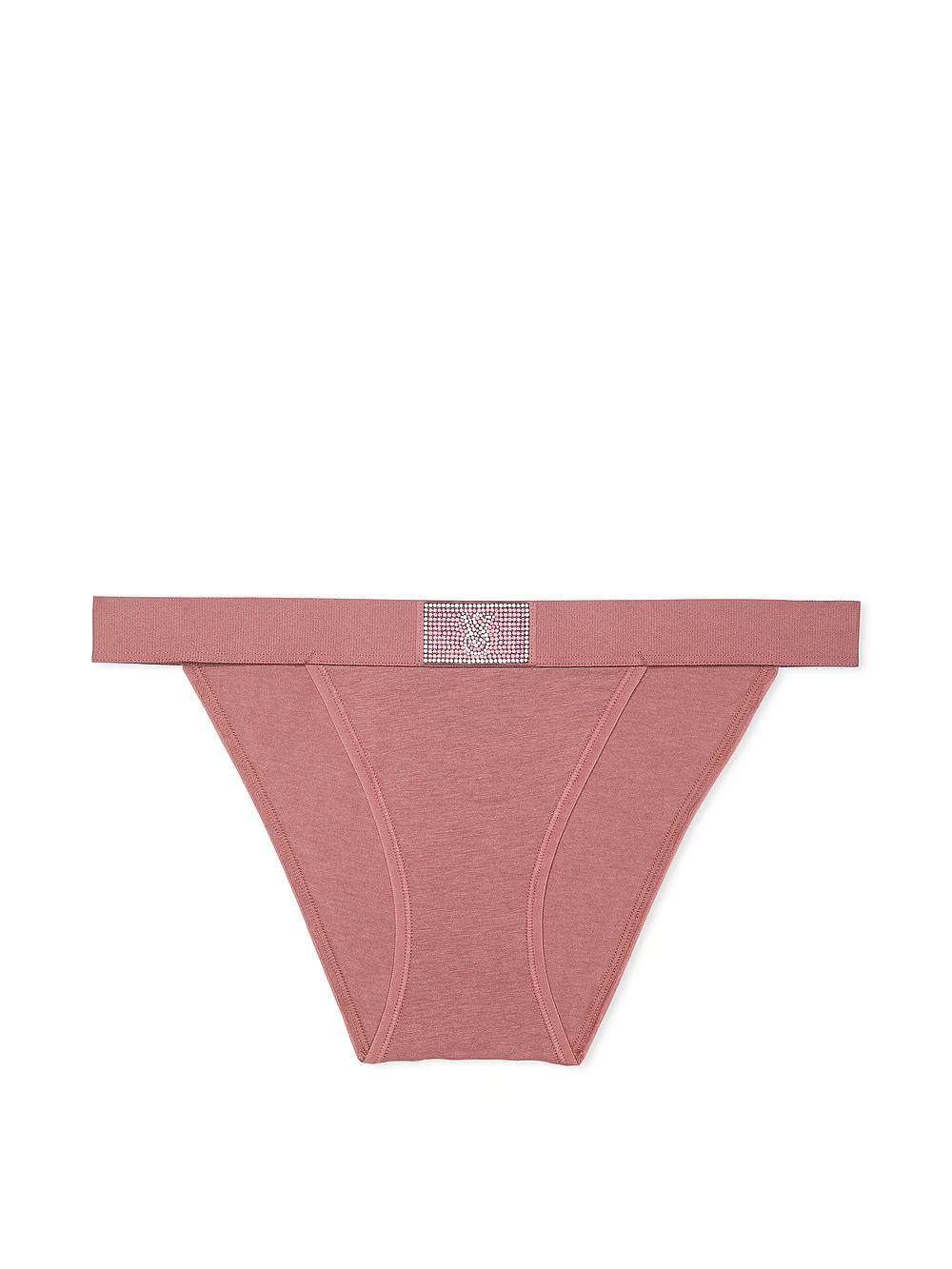 Трусики Victoria's Secret Logo Cotton Shine Patch Tanga Panty S Чайна троянда