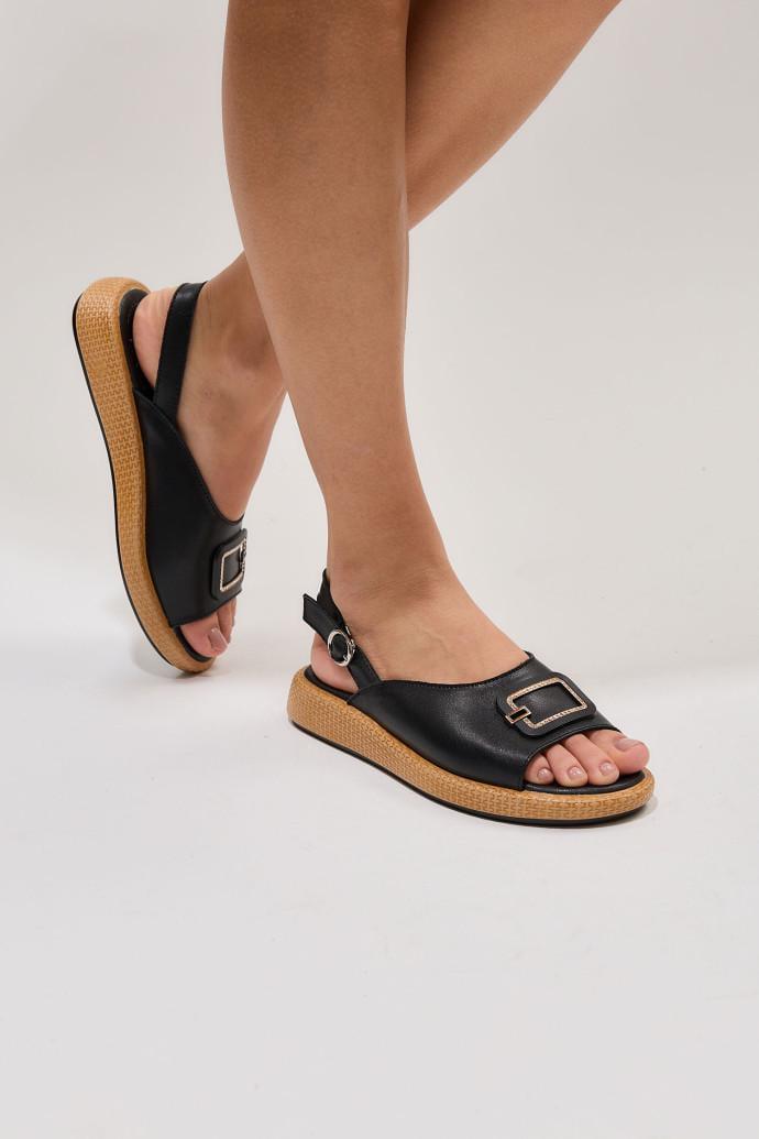 Босоножки женские ALLSY кожаные р. 36 Черный (195237)