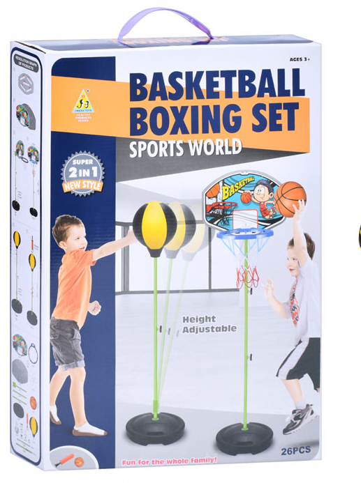 Набор для бокса и кольцо баскетбольное 2в1 груша 110 см/баскетбол 142 см (MR 1258) Набор для бокса и кольцо баскетбольное 2в1 груша 110 см/баскетбол 142 см (MR 1258)