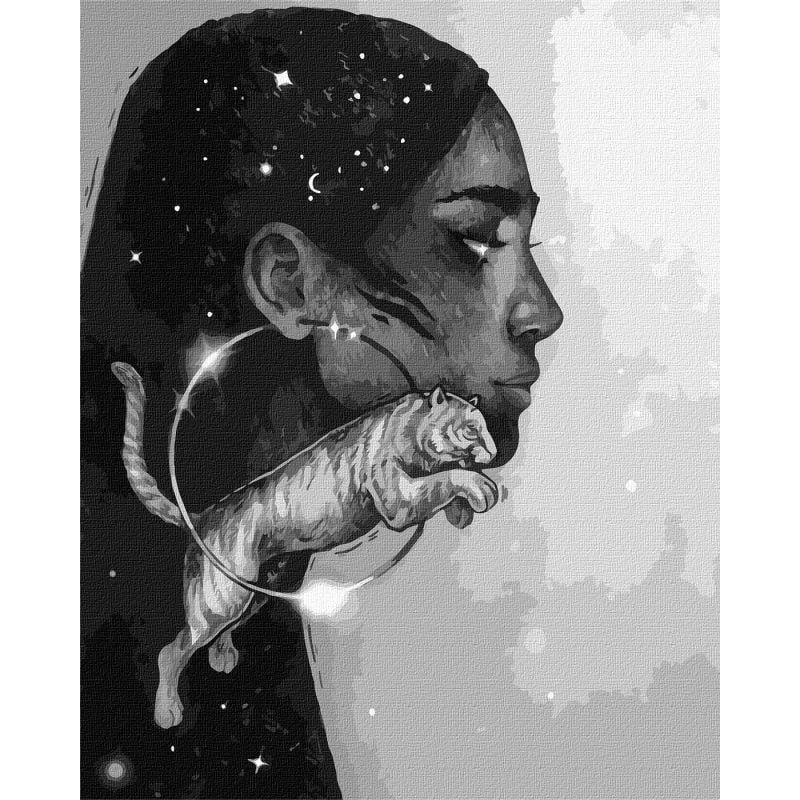 Картина по номерам Идейка Созвездие тигра с красками металлик 40х50 см (KHO4970)