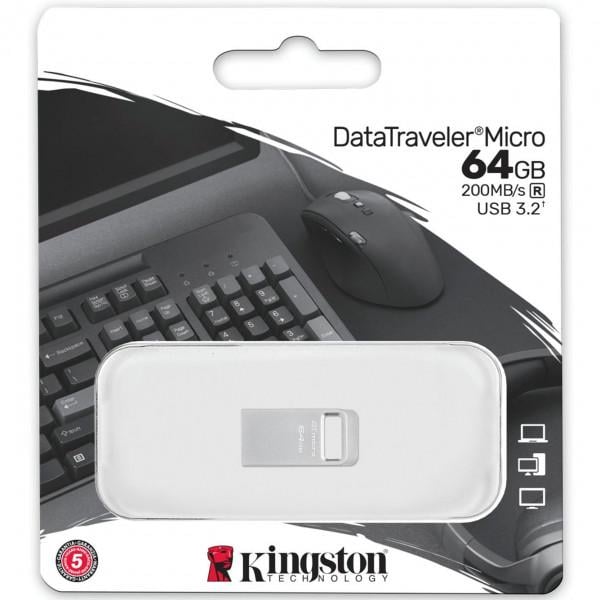 Флеш-пам'ять Kingston DataTraveler Micro 64 Гб (DTMC3G2/64GB) - фото 3