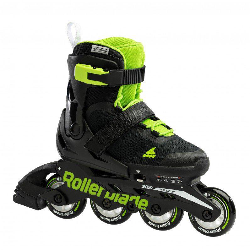 Ролики дитячі Rollerblade Microblade 2022 р. 36-40.5 Чорно-зелений (8770480) - фото 1