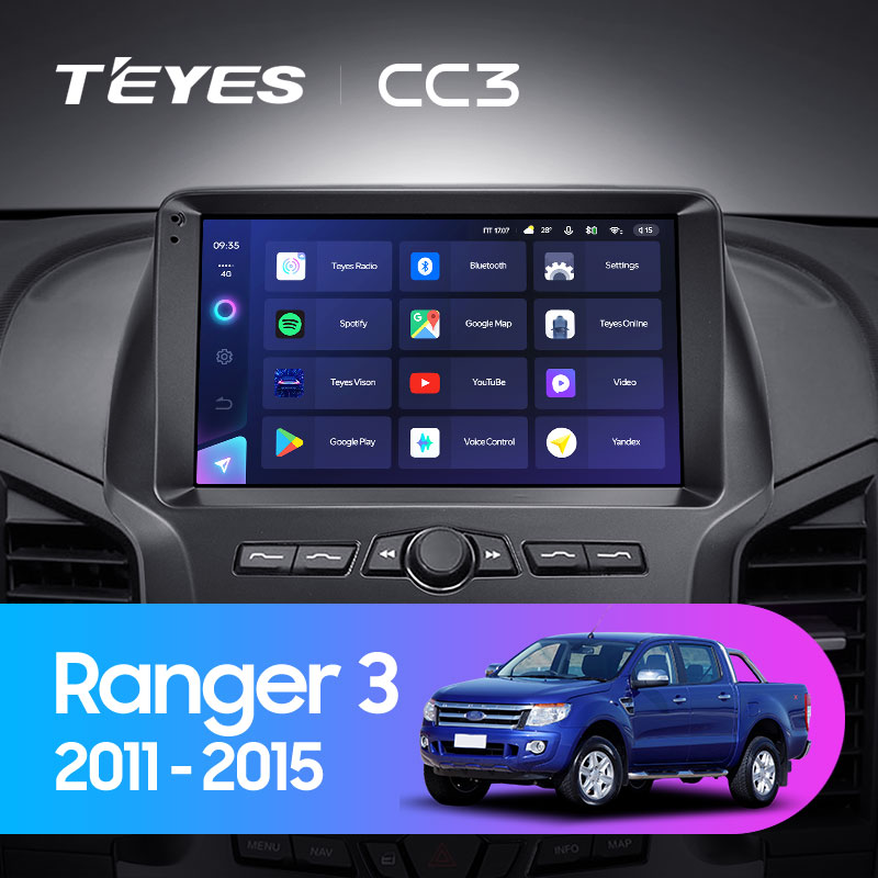 Автомагнитола штатная Teyes CC3 для Ford Ranger 3 2011-2015 Android CC3 6+128G Wi-Fi+4G вариант F1 (1598980186) - фото 3