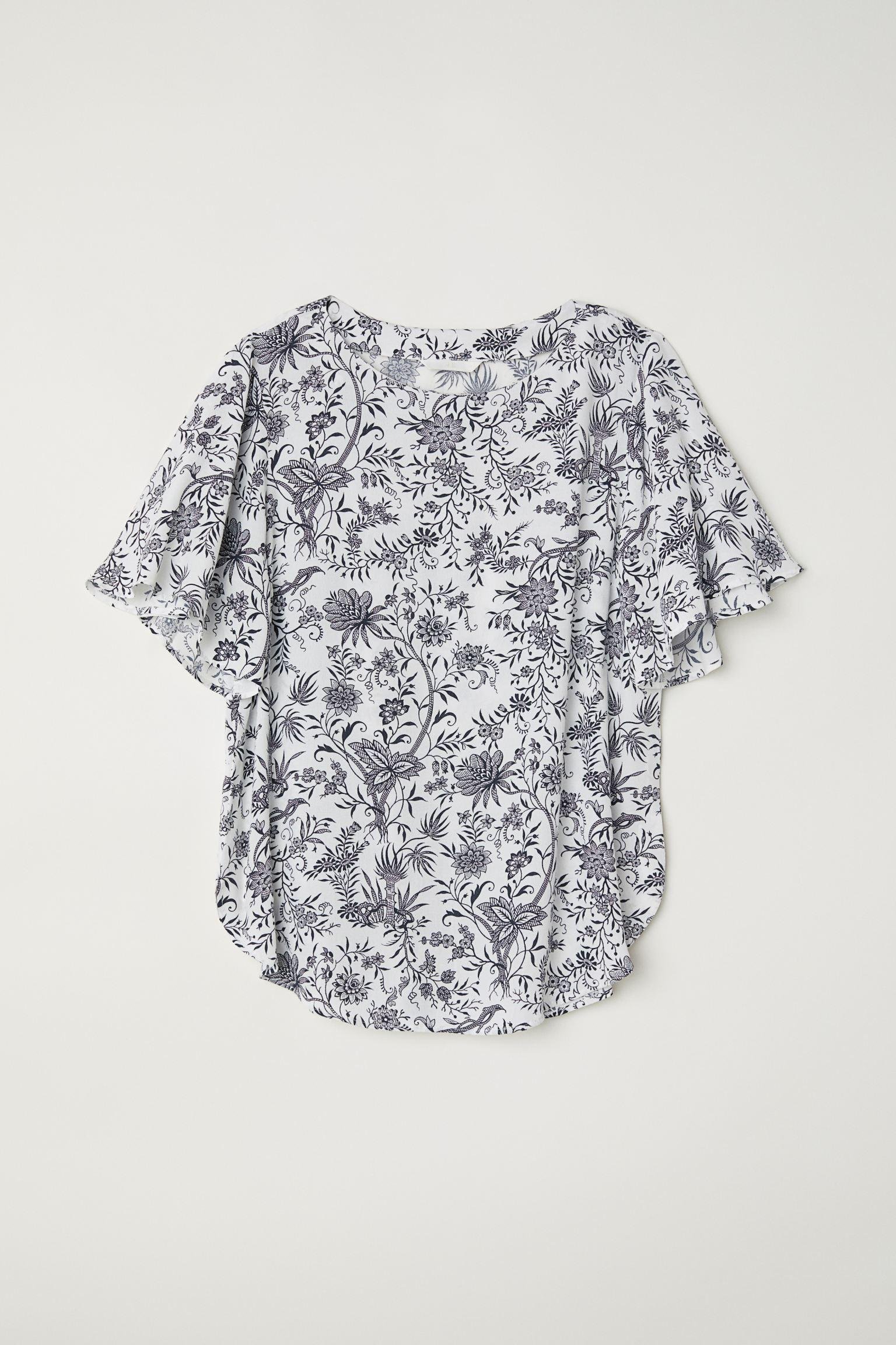 Блуза H&M Узор р. 32 Белый (712622314)