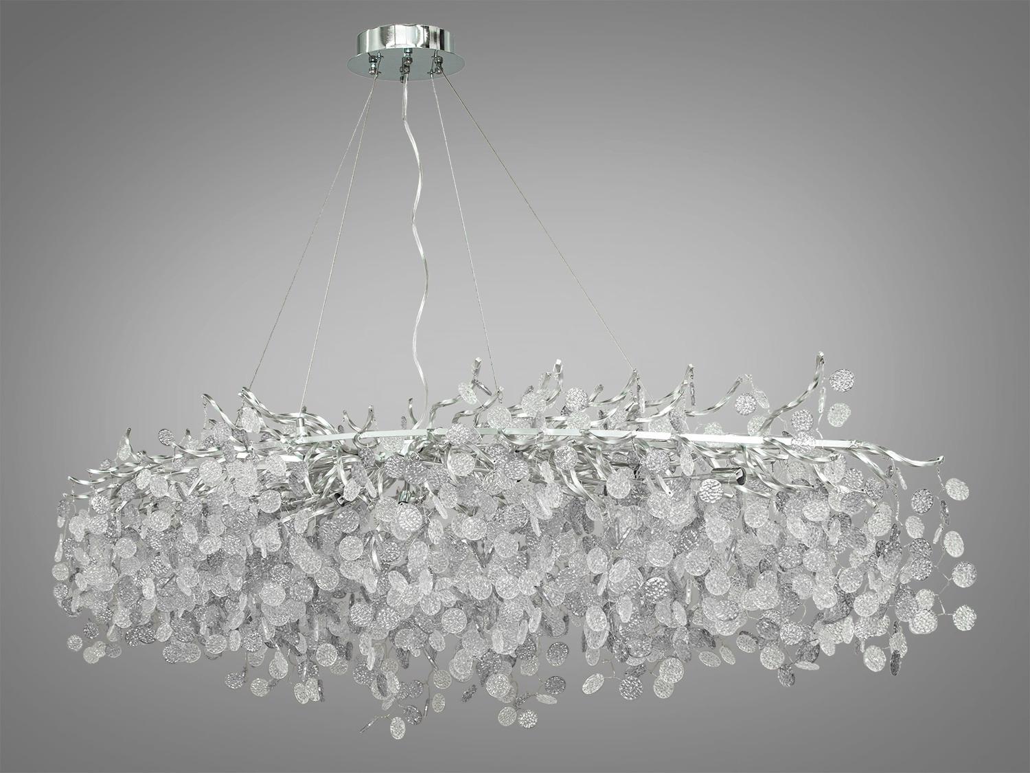 Люстра хрустальная подвесная 40 Вт Хром (628/1500x750HR)