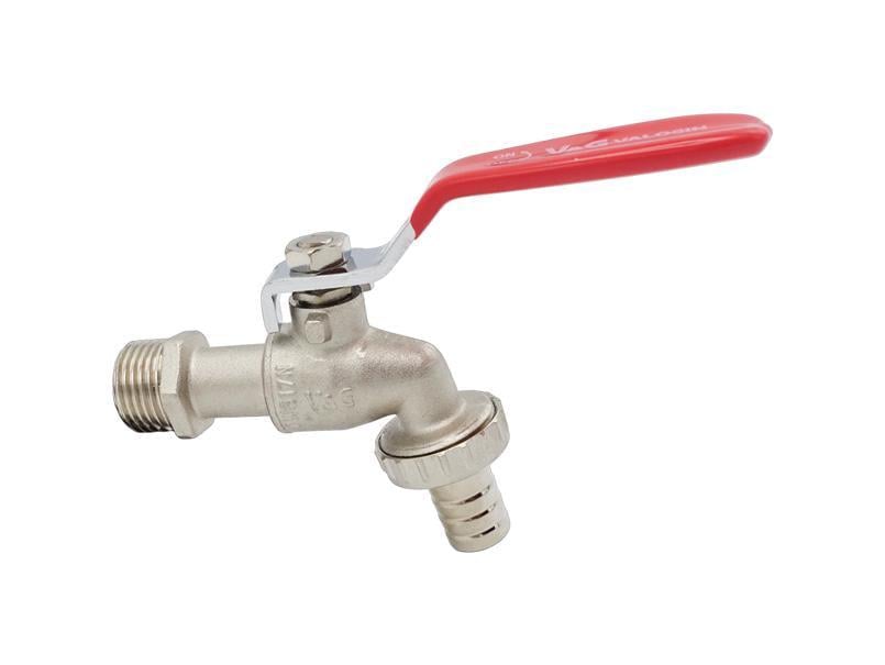 Кран для полива V&G VALOGIN Optima 1/2" ручка латунь Красный (RS-VG-105101)