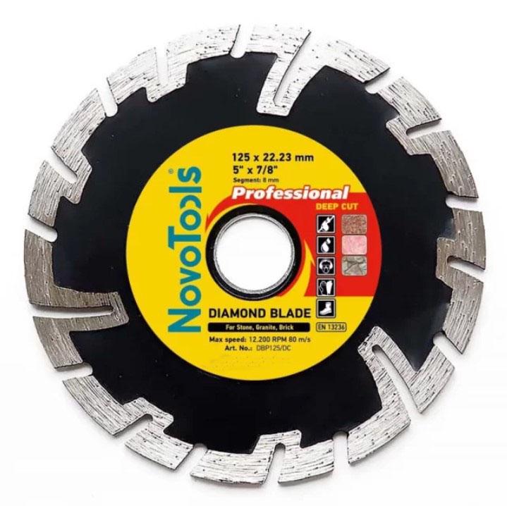 Диск алмазный Novotools Professional Deep Cut 125х8х22,23 мм сегмент (23235)