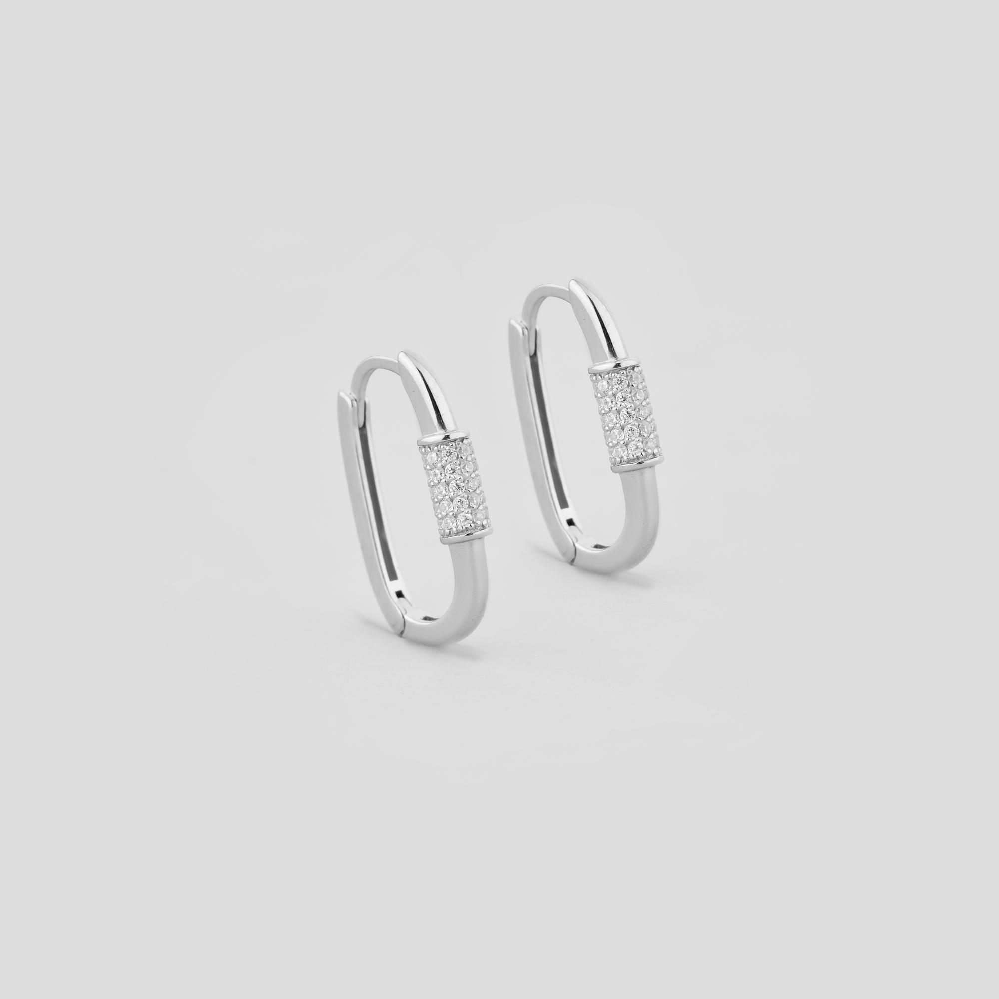 Серебряные серьги Minimal Тени луны (17965)